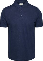 Knowledge Polo Regular Linen Navy