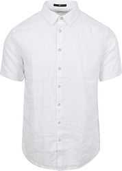 No Excess Short Sleeve Shirt Linen White