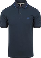 Sun68 Polo Shirt Small Stripe Collar Navy