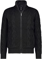 State Of Art Cardigan Heavy Cable Wool Mix Dark Green
