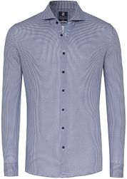 Desoto Essential Shirt Hai Piqué Pied De Poule Blue 