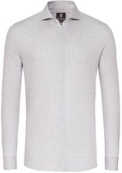 Desoto Essential Shirt Hai Piqué Pied De Poule Beige