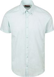 Suitable Short Sleeves Shirt Cotton Slub Light Green