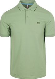 Sun68 Polo Shirt Small Stripe Collar Light Green