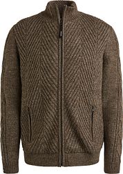 Vanguard Cardigan Structure Wool Blend Brown