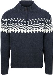 Suitable Avery Nordic Half Zip Pullover Wool Blend Navy