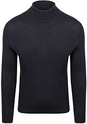 Suitable Turtleneck Pullover Rib Merino Navy