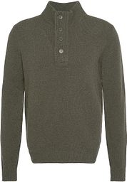 Barbour Sweater Wool Patch Green
