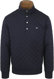 Gant Quilted Mocker Sweater Navy