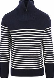 KnowledgeCotton Apparel Pullover Wool Navy Halfzip
