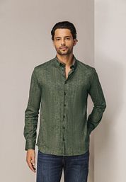 State Of Art Shirt Jersey Herringbone Green