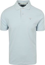 Barbour Tartan Pique Polo Shirt Light Blue