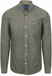 NZA Shirt James Twill Melange Olive Green