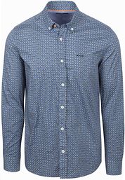NZA Shirt Kylan Poplin Print Blue