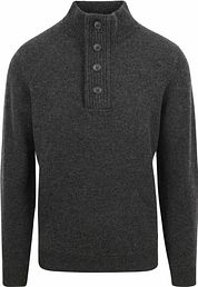 Barbour Sweater Wool Patch Dark Grey