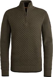 PME Legend Half Zip Structure Sweater Beluga Green