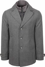 Steppin' Out Caban Coat Wool Grey