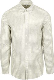 McGregor Shirt Linen Blend Stripes Green