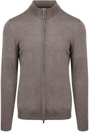 Profuomo Cardigan Merino Wool Taupe
