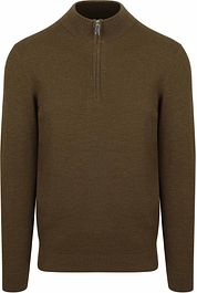 Profuomo Half Zip Pullover Structure Dark Green