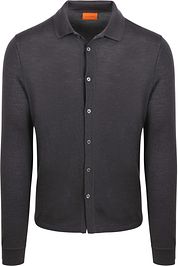 Suitable Cardigan Shirt Merino Anthracite