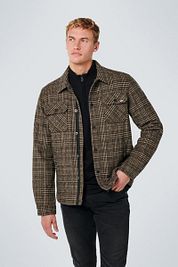 No Excess Cardigan Check Khaki