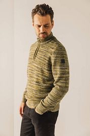 State Of Art Half Zip Pullover Melange Yellow