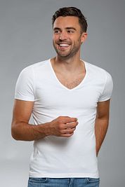 Suitable Vitaru T-Shirt Deep V-Neck White 2-Pack
