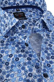 OLYMP Shirt Level 5 Body Fit Blue Dessin