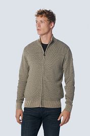 No Excess Cardigan Zipper Greige