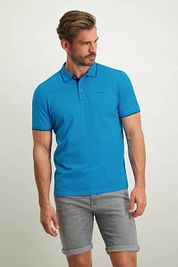 State Of Art Pique Polo Shirt Petrol Blue