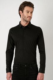 Desoto Shirt Print Structure Black