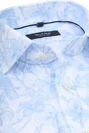 Olymp Signature Twill Shirt Print Light Blue