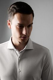 Desoto Essential Shirt Hai Piqué Stripes Beige