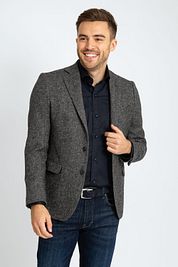 Suitable Birds Eye Sport Jacket Merino Wool Anthracite