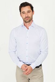 Suitable Dobby Shirt Checks Light Blue