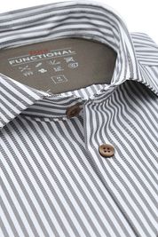 Pure The Functional Shirt Super Stretch Stripes Brown