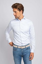 Suitable Shirt Stripe Light Blue Non Iron