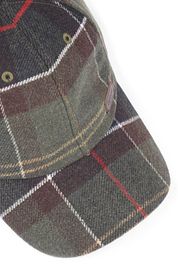Barbour Cap Galingtale Tartan Checkered Wool Mix Green