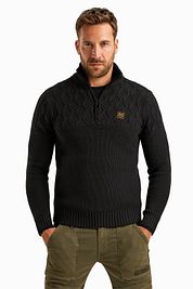 PME Legend Knitted Half Zip Pullover Black