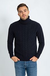 Suitable Turtleneck Cable Wool Navy