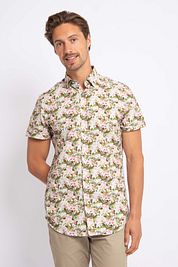 Suitable Short Sleeve Shirt Print Jungle Green