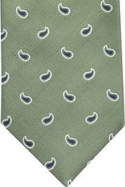 Suitable Tie Silk Stripe Paisley Green