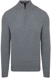 Profuomo Half Zip Pullover Wool Blend Blue