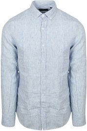 Steppin' Out Shirt Linen Stripes Light Blue