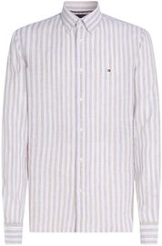 Tommy Hilfiger Shirt Linen Stripe Beige