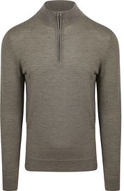 Profuomo Half Zip Pullover Merino Wool Green