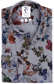 R2 Shirt Flannel Flower Print Multicolour