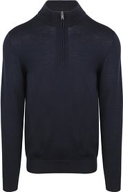 Profuomo Half Zip Pullover Merino Wool Navy 