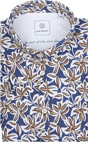 Blue Industry Short Sleeve Shirt Print Dark Blue